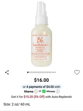 Bumble and bumble Bb. Hairdresser's Invisible Oil Primer - 2oz New